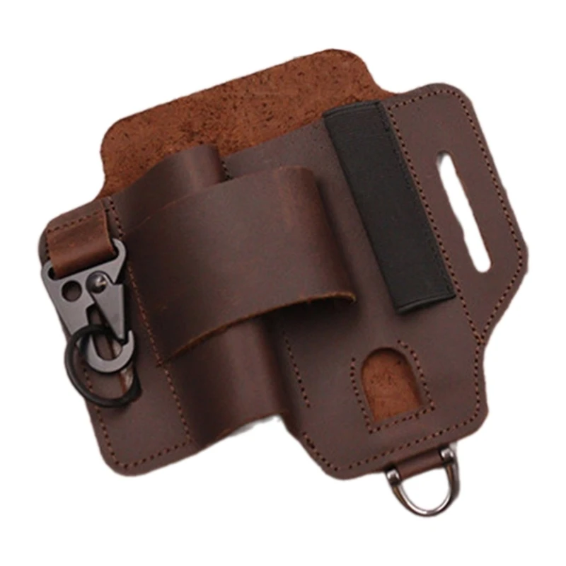 Leather Belt Sheath with Key Holder Multitool Pockets Tool Holsters