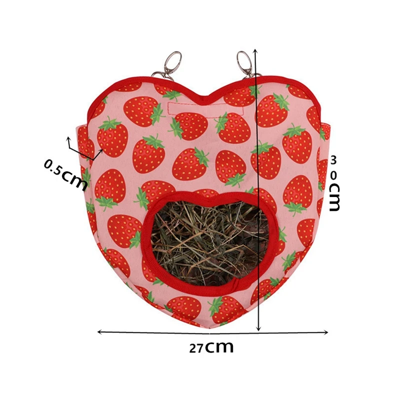 حقيبة معلقة على شكل قلب ، حقيبة معلقة ، حامل تغذية حيوانات صغير ، كيس تغذية أرنب ، خنزير غينيا ، 2 144
