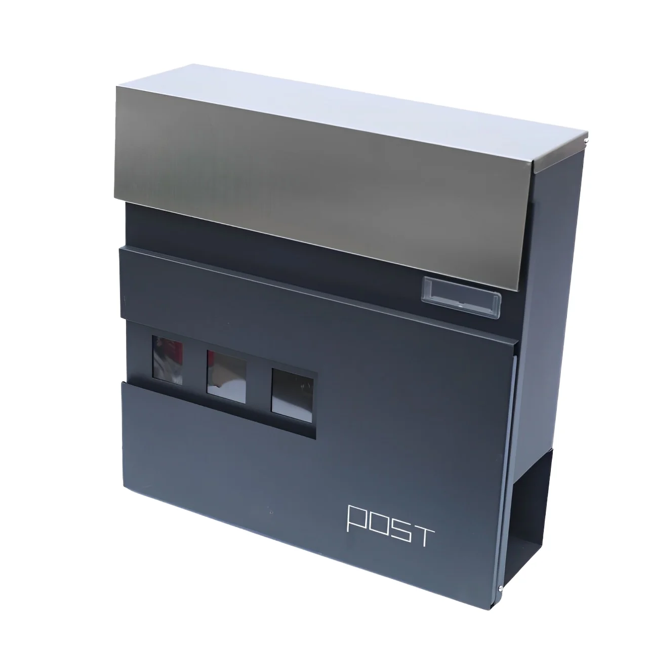 Modern wall-mounted large metal mailbox with rust-proof and waterproof design, suitable for outdoor use by postal services
