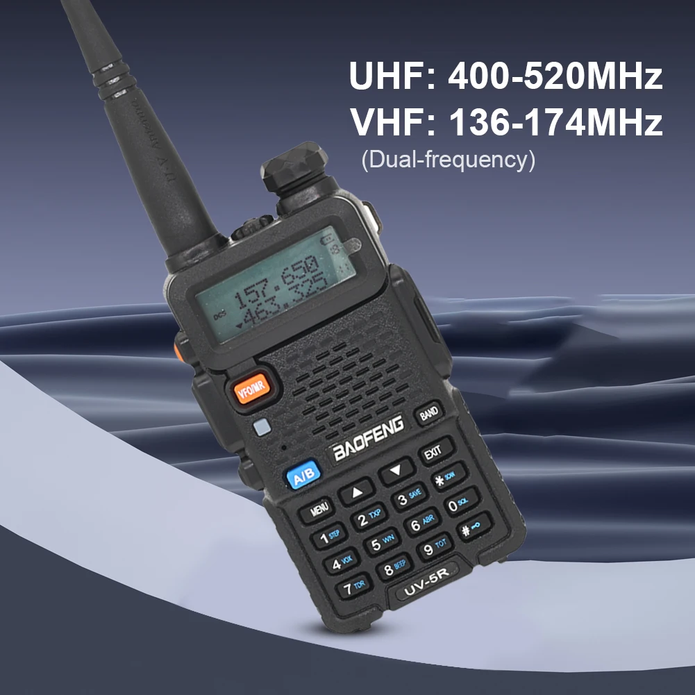 Walkie Talkie portatile UV-5R VHF/UHF 136-174 MHz e 400-520 MHz 5 W Radioamatori a lungo raggio Radio UHF/VHF portatile