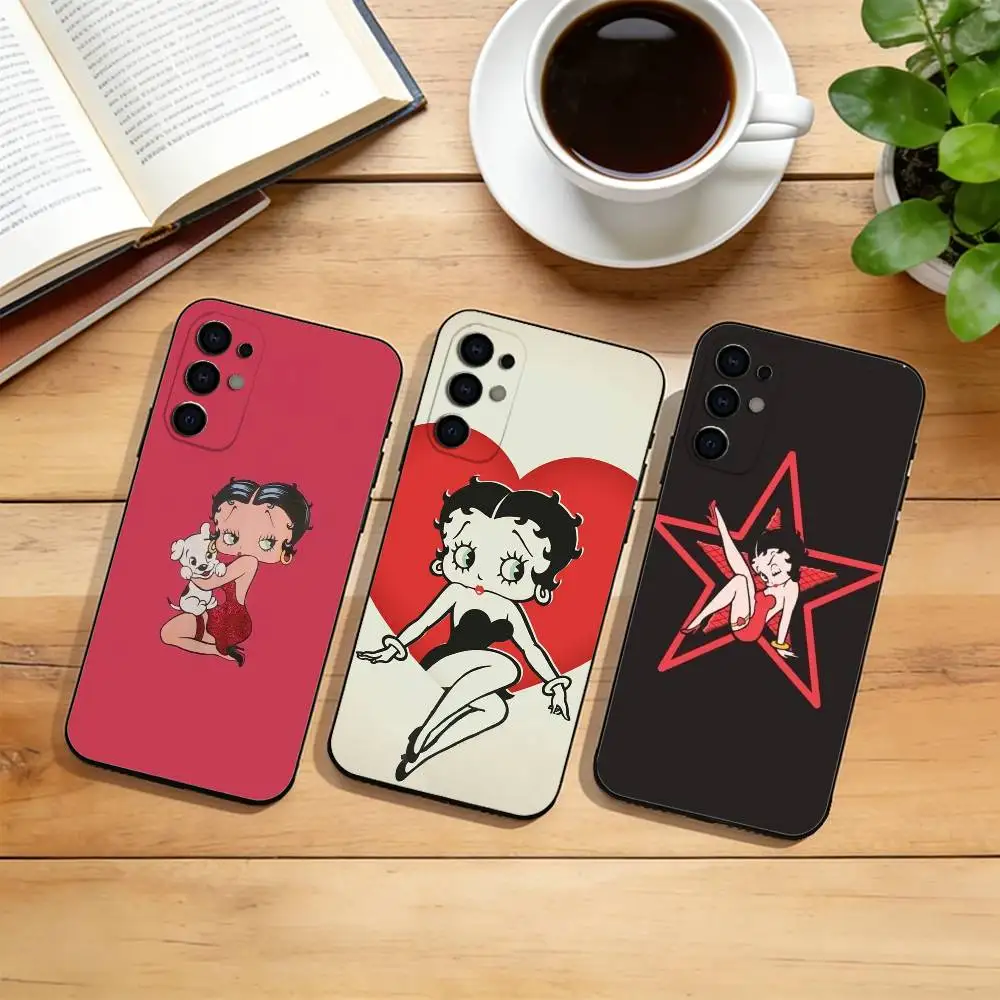 

Sexy Anime B-Betty B-Boop Phone Case For Samsung S25,S24,S21,S22,S23,S30,Ultra,S20,Plus,Fe,Lite,Note,10,Black Cover