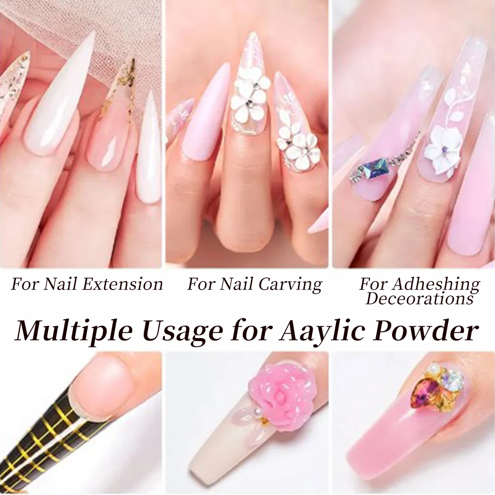 50g stałe proszki akrylowe do paznokci 3 w 1 przedłużanie/rzeźba/kipping Nail Art kryształowy proszek Manicure profesjonalne akcesoria do paznokci