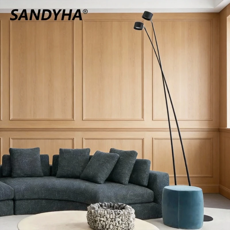 

SANDYHA Modern Minimalist Long Pole LED Floor Lamp Stylish Home Decor for Living Room Bedroom Sofa Corner Bedside Black Standing