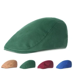 Solid Color Warm Hats Simple Felt Peaked Cap Women Mens Autumn Newsboy Cap Dad Leisure Beret Caps Winter Hats Green Advance Hats