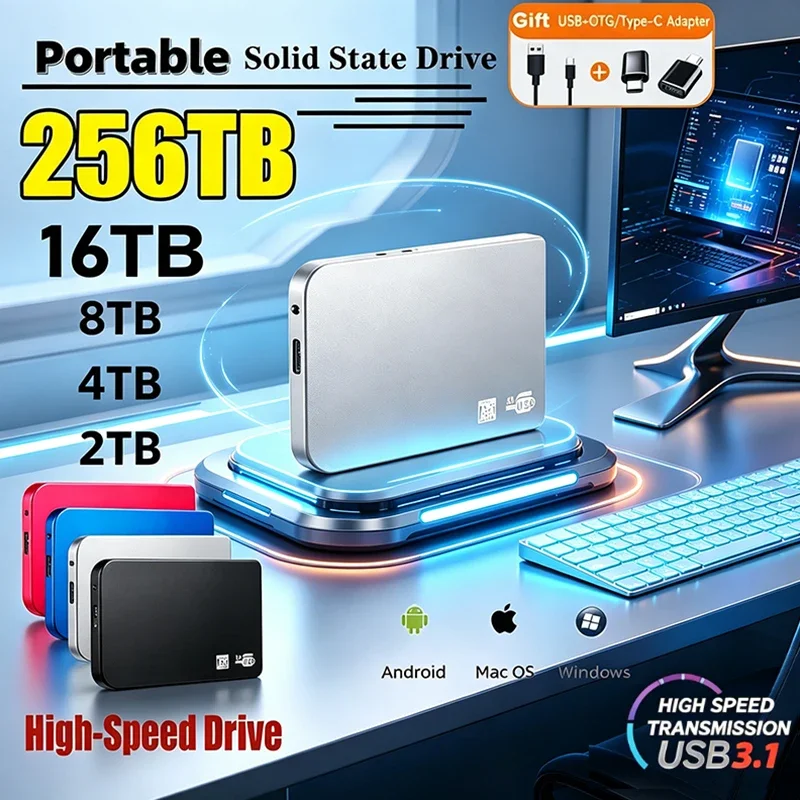 Portable SSD 1TB External SSD Hard Drive High Speed USB3.0 Interface HDD Mobile Hard Disk For Xiaomi For Laptop PC Disk External