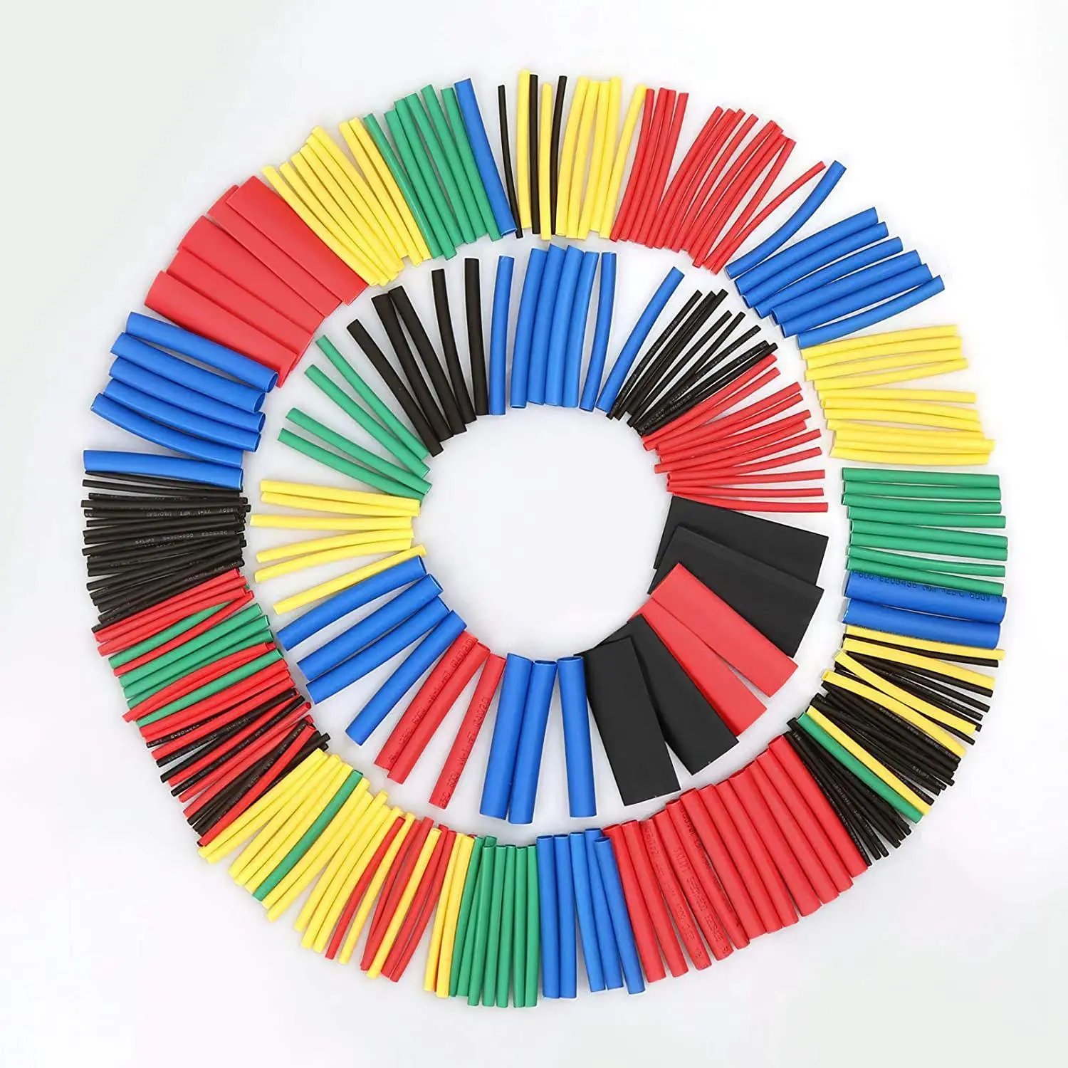 ABZV-560PCS أنابيب الانكماش الحراري، تشكيلة لف كابل الأسلاك الكهربائية العازلة الكهربائية مجموعة أنبوب الانكماش الحراري مع صندوق