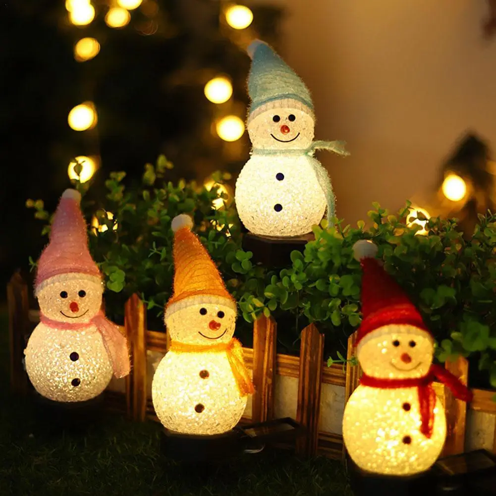 

Christmas Solar Snowman Lights Landscape Garden Light Outdoor Lawn Decorations Led Ground Mounted Lamp Holiday New Year's Decor