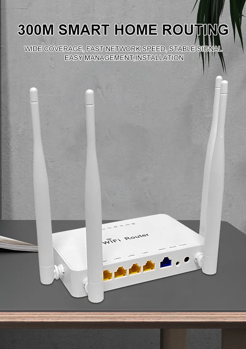 ZBT-enrutador WiFi inalámbrico Omni II WE1626, para módem USB 4G, con 4 antenas externas de 300Mbps, 4 LAN, USB 2,0, punto de acceso