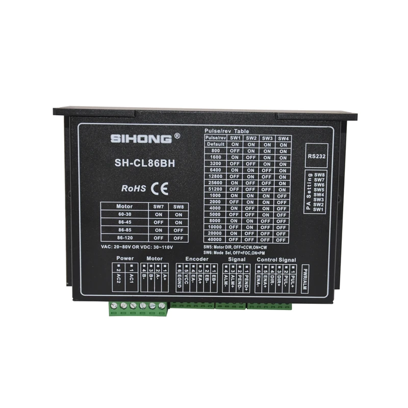 

Nema23 Nema34 57 мм 86 мм гибридный SH-CL86BH контроллер драйвера шагового двигателя с закрытой петлей, удобный для станков с ЧПУ