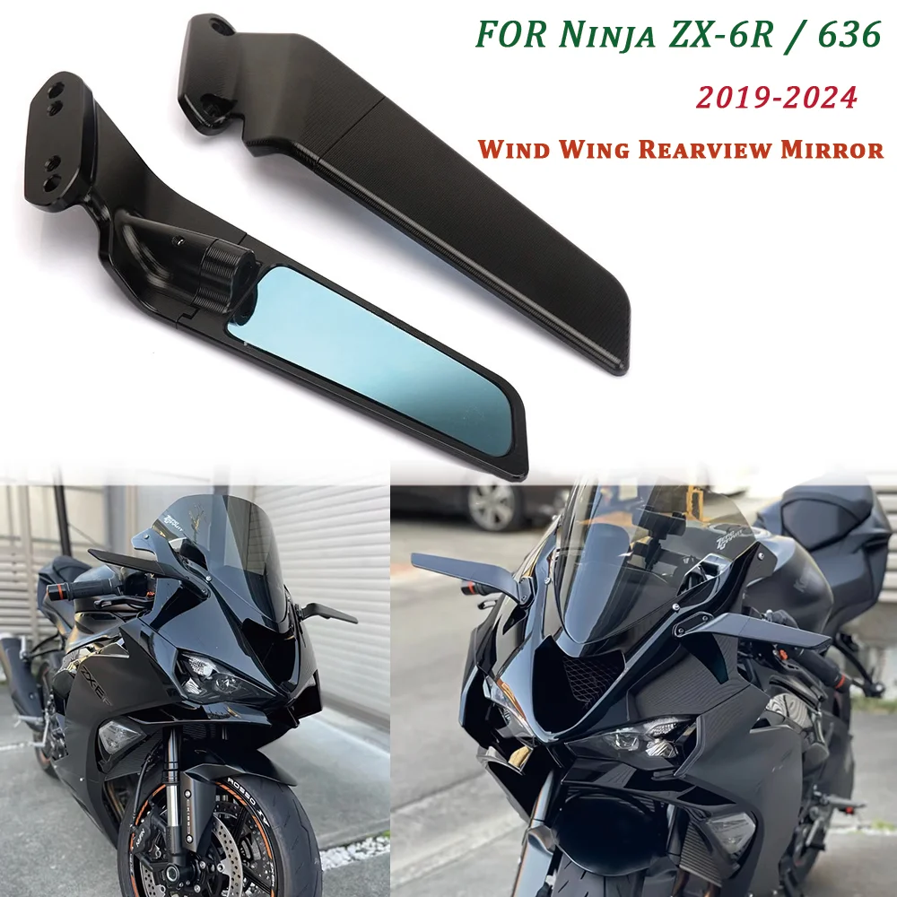 

2024 New ZX 6R Mirror For Kawasaki Ninja ZX-6R ZX6R & 636 Motorcycle Accessories Wind Wing Rearview Mirror