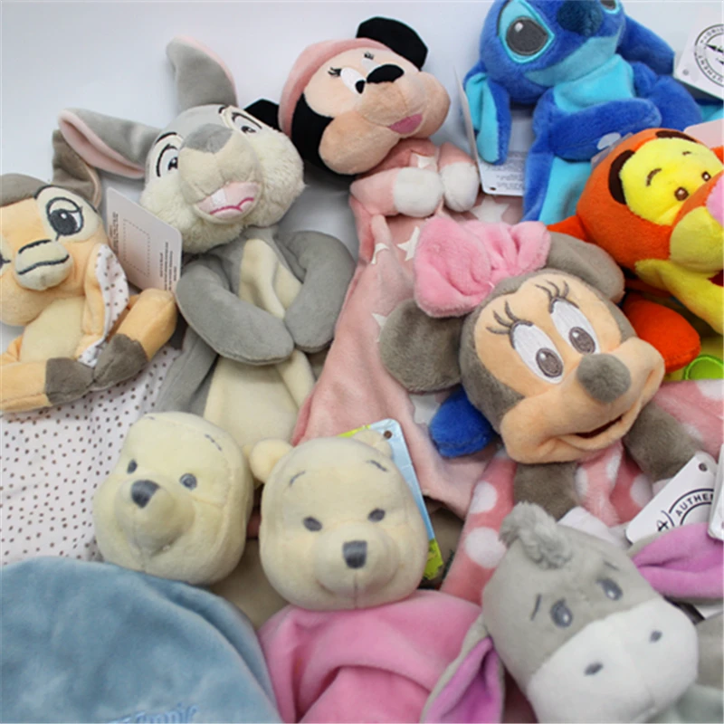 Disney pooh minnie mouse stitch Tigger bambi plush soft baby blanket toys Children Gifts baby soft  blanket toys animal toys