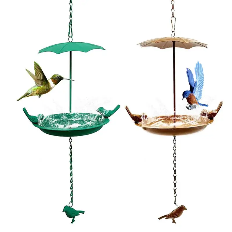 Outdoor Bird Feeder Tray Hanging Bird Feeder With Detachable Chain Suspended Bird Bath Outdoor Bird Feeding  Lawn Yard Decor