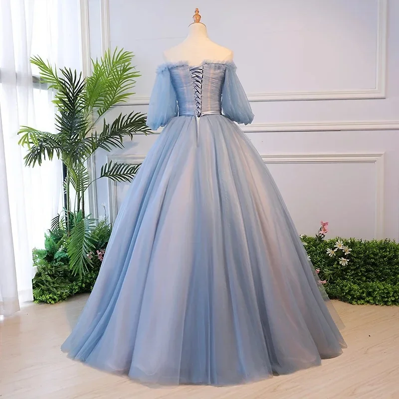 Banquet Evening Dress 2025 New Fashionable Puff Skirt Art Exam Solo Elegant Temperament Show Thin Stage Performance Host Dress