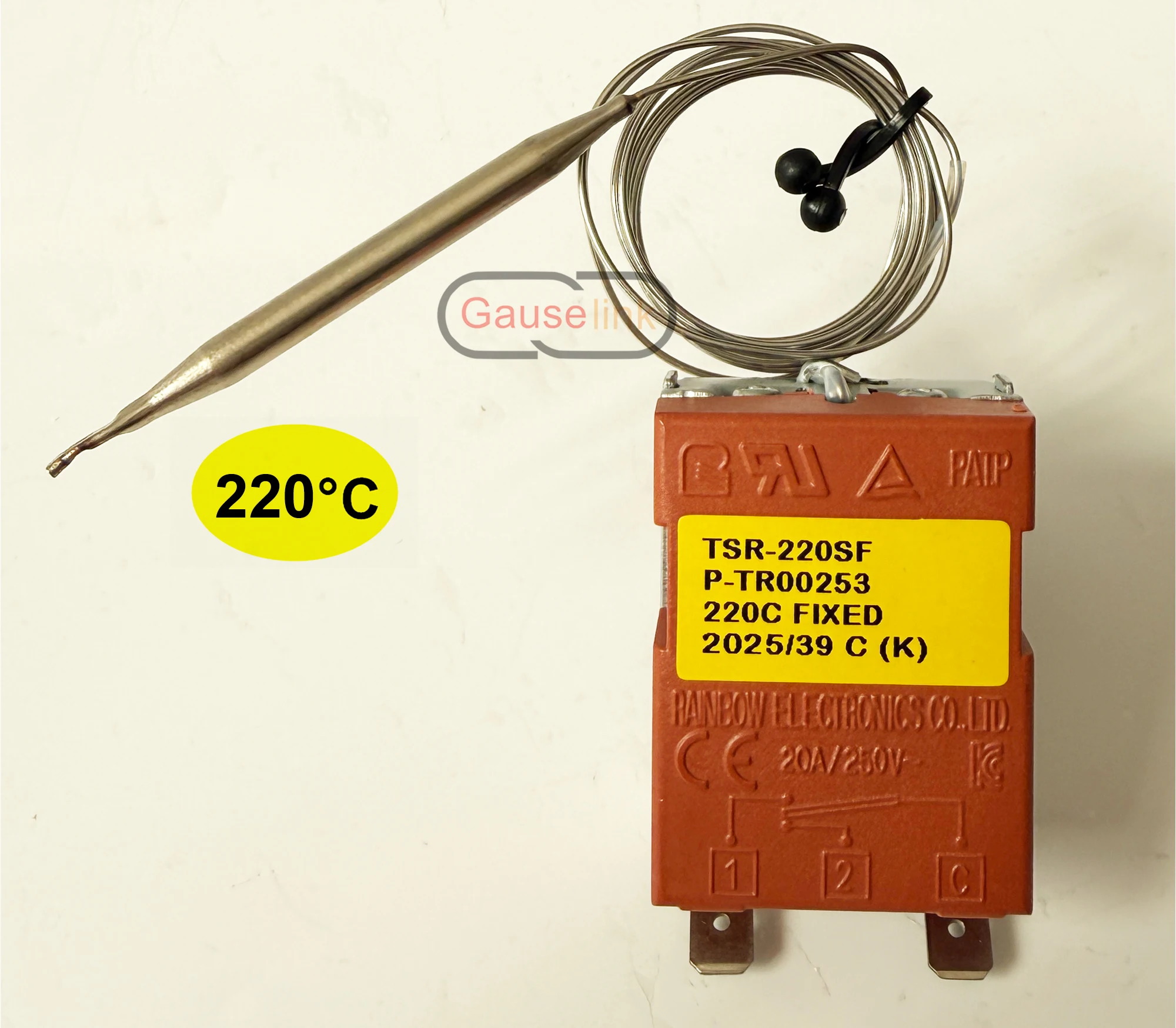 Kapillarthermostat, Glühbirne, Thermometer, fest, hohe Temperatur, Sicherheitsbegrenzer, Steuerschalter, manueller Reset, TSR – für Ofenheizung – Detail 5