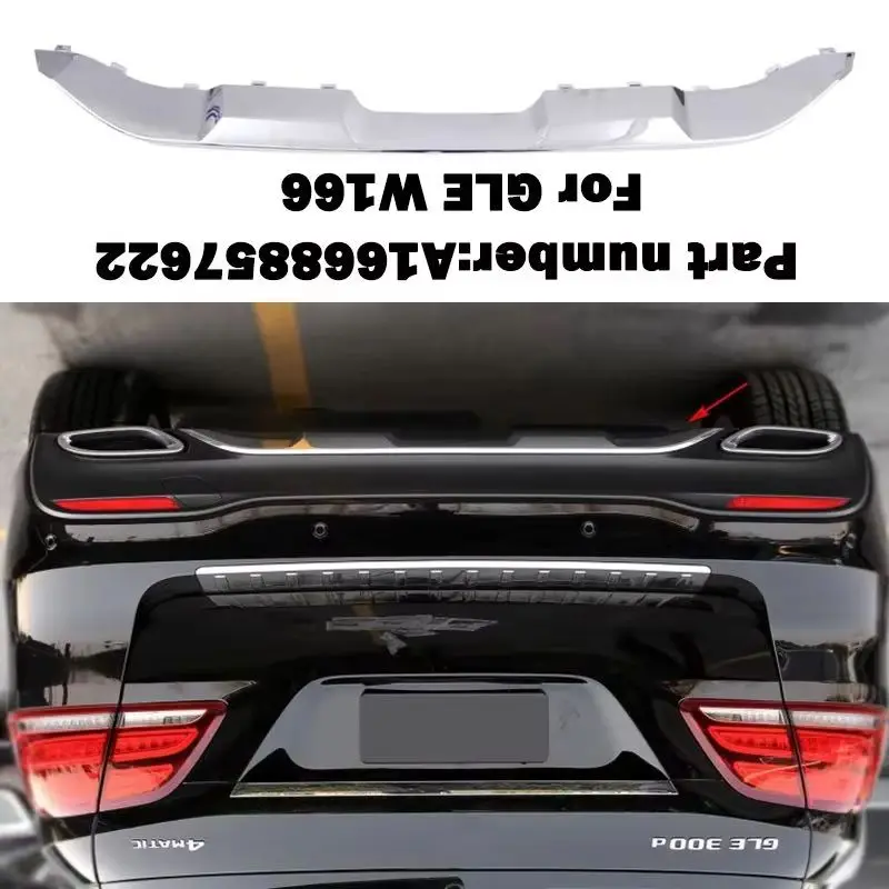 

A1668857622 Rear Bumper Spoiler Diffuser Chrome Chromium Trim For Mercedes Benz GLE W166 GLS X166 GLE320 GLE400 GLE300 GLS400