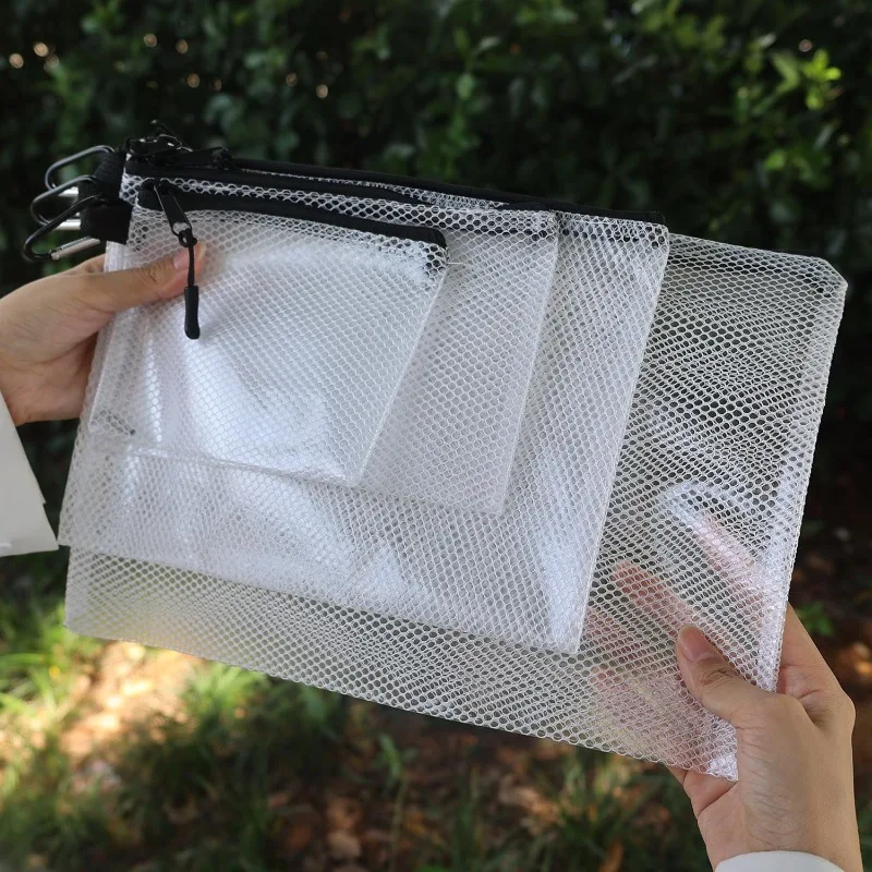 Transparent Waterproof Storage Bag Multi-functional Tool Bag Portable Travel Classification Zippered Bags with Hiking Buckle