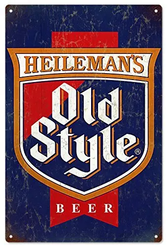 Heilemans Old Style Beer Tin Sign, Heilemans Old Style Beer Vintage Looking Bar Metal Sign, 8