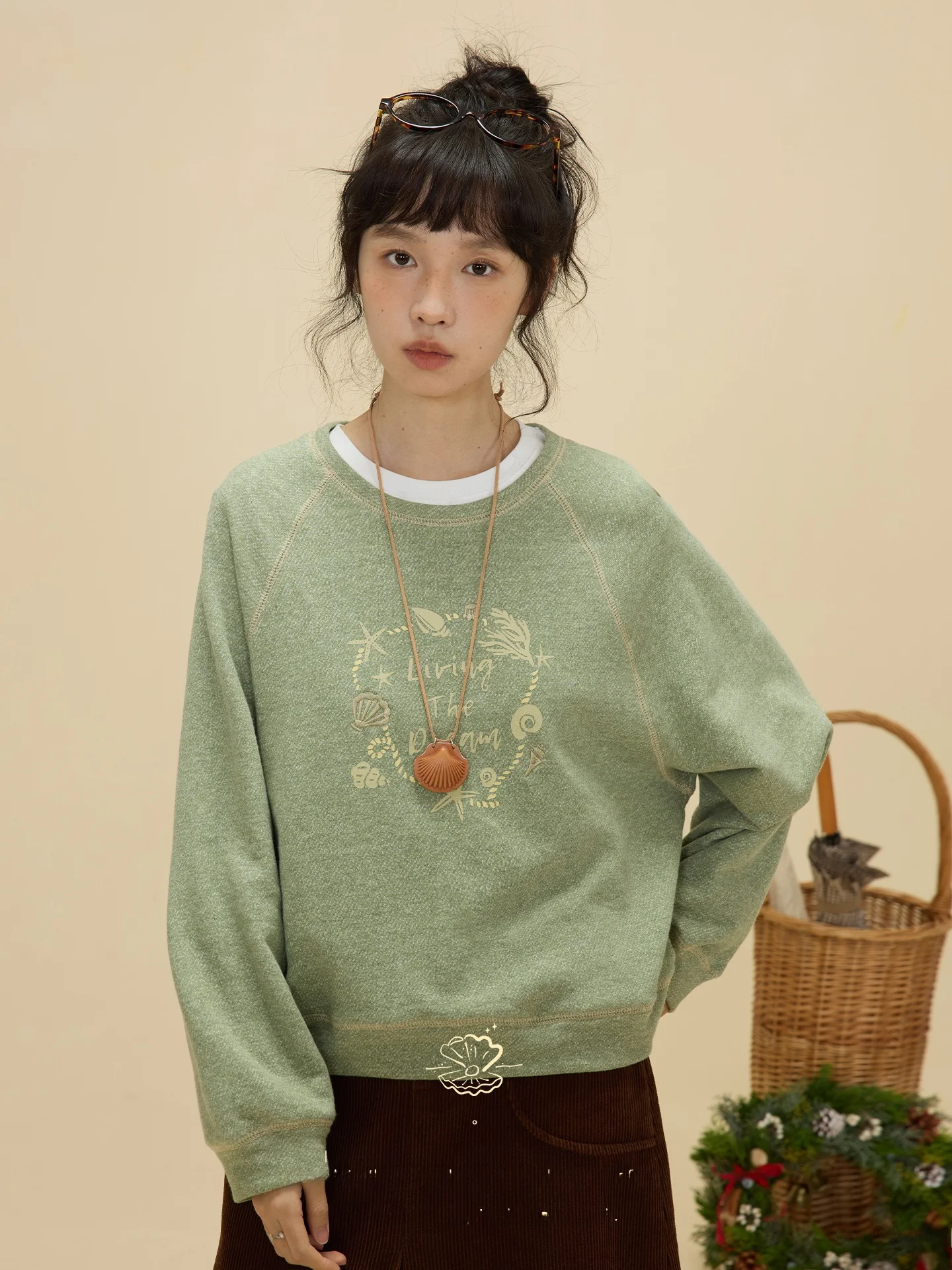 

Худи Nov Et Retro с вышивкой и принтом, женская, свободного кроя, из смесового хлопка и льна, с длинными рукавами