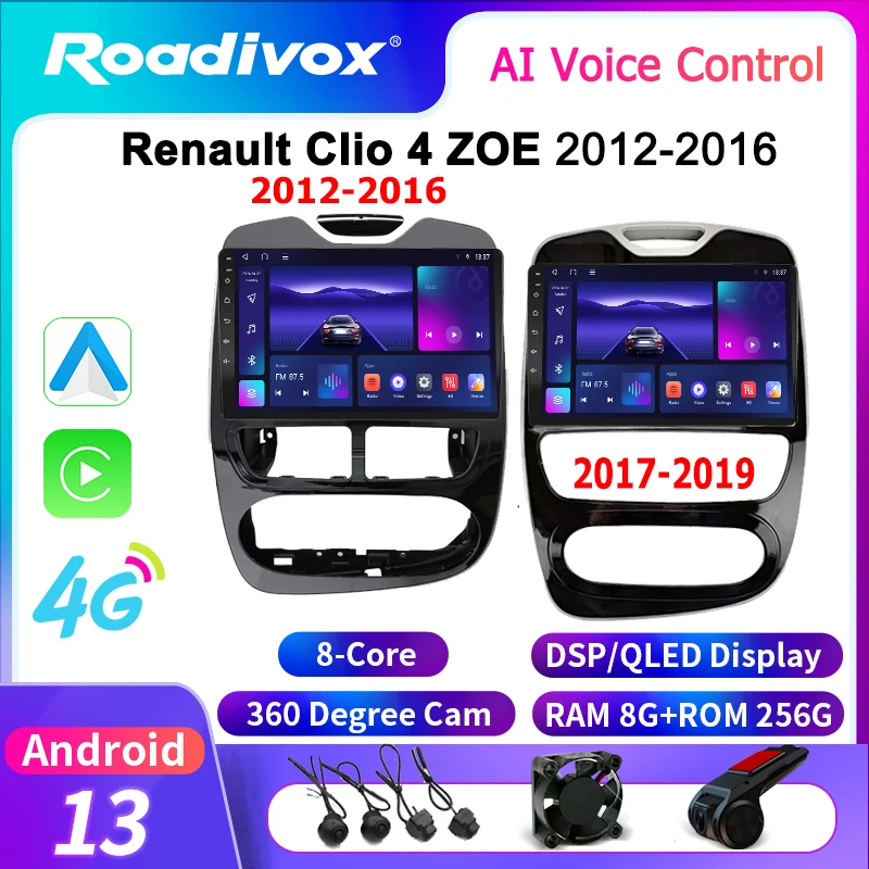 

Автомагнитола Roadivox Android для Renault Clio 4 ZOE 2012-2016, видео-стереоэкран, GPS-навигация, мультимедийный плеер, магнитофон