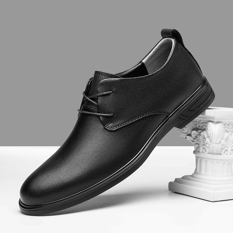 

Мужские классические лоферы из натуральной телячьей кожи, черные, на плоской подошве, на шнуровке, для офиса и вождения, премиум-класса.