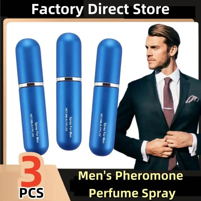 3Pcs 5ml NEW Men's Pheromone Perfume Gentle Andlong-lasting Fragrance Protable Blue Bottle Spray For Men Dating Magic Capsule