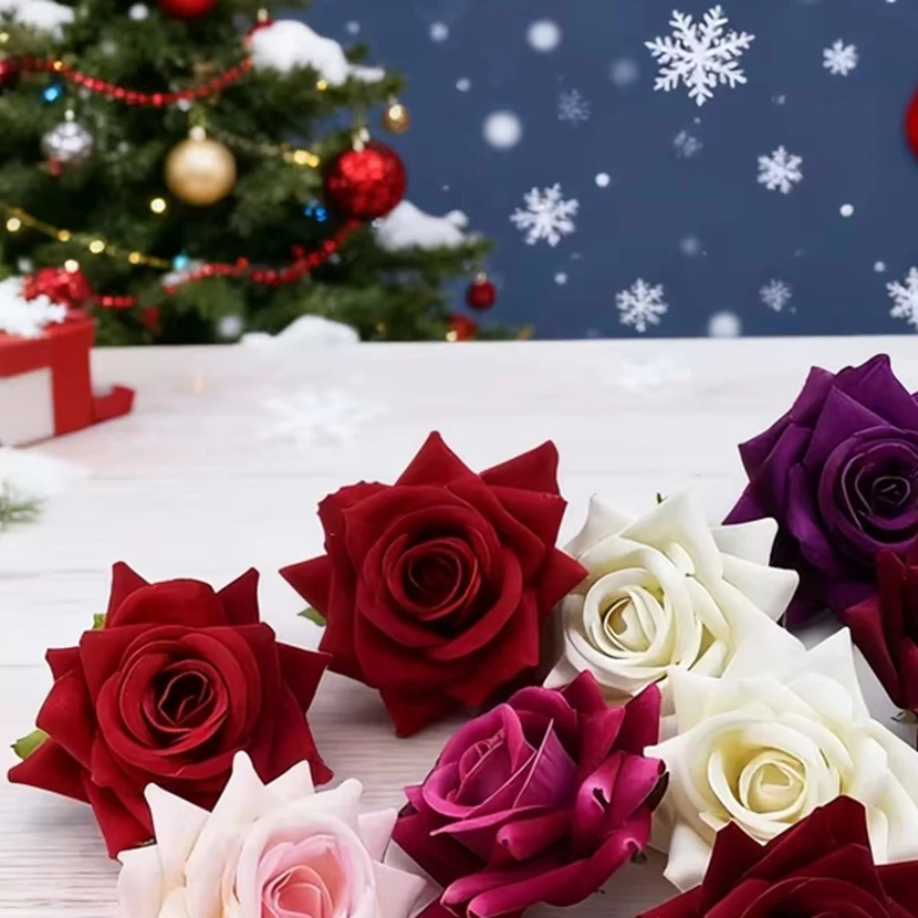 

5 Pcs Artificial Flowers Bridal Material Wedding Table Decorative Flowers Room Home Yard Decoration Accessories Fake Roses Heads