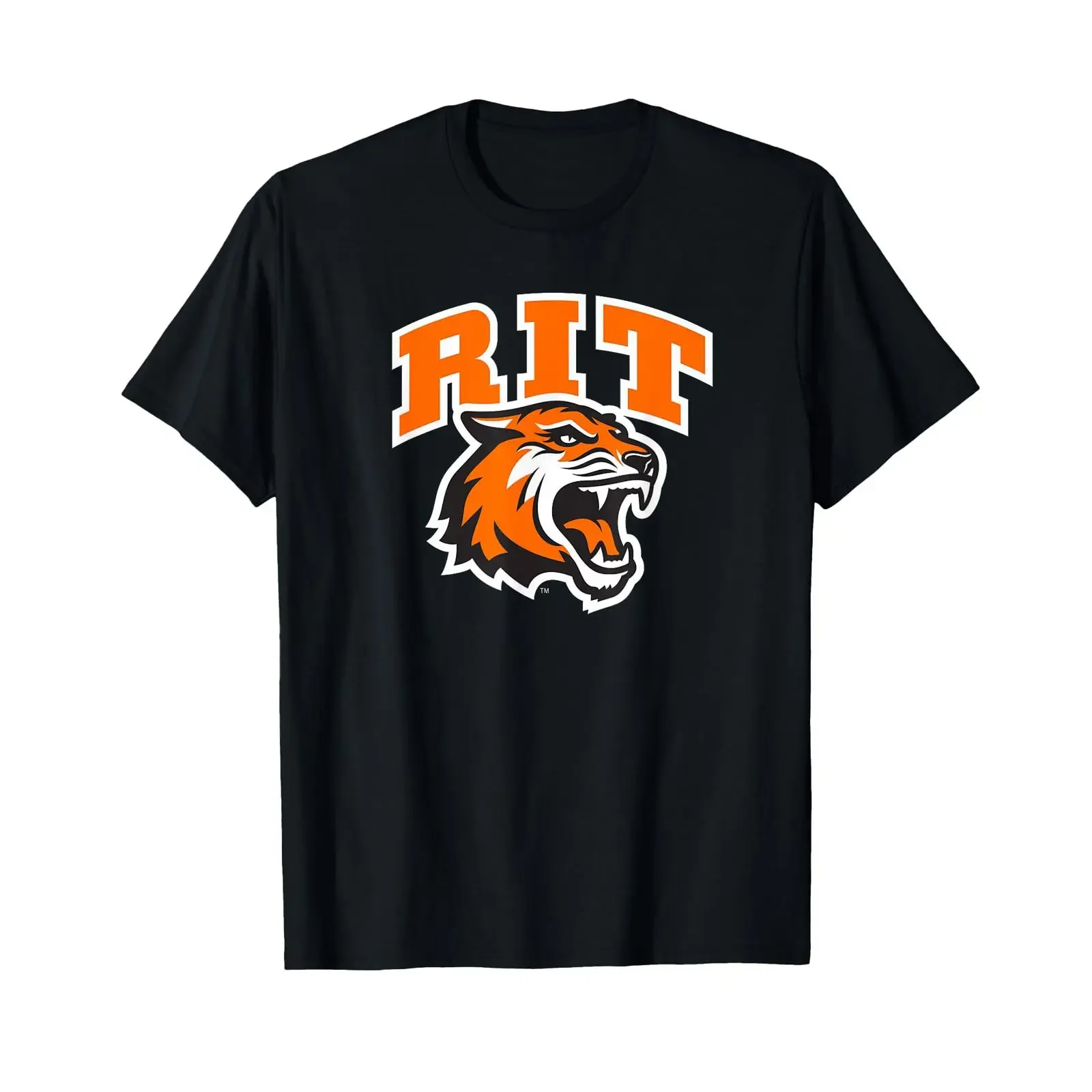 Rochester Institute of Technology RIT Tiger Stacked Logo T Shirt vintage Washed Versatile Top For Everyday Wear Breathable