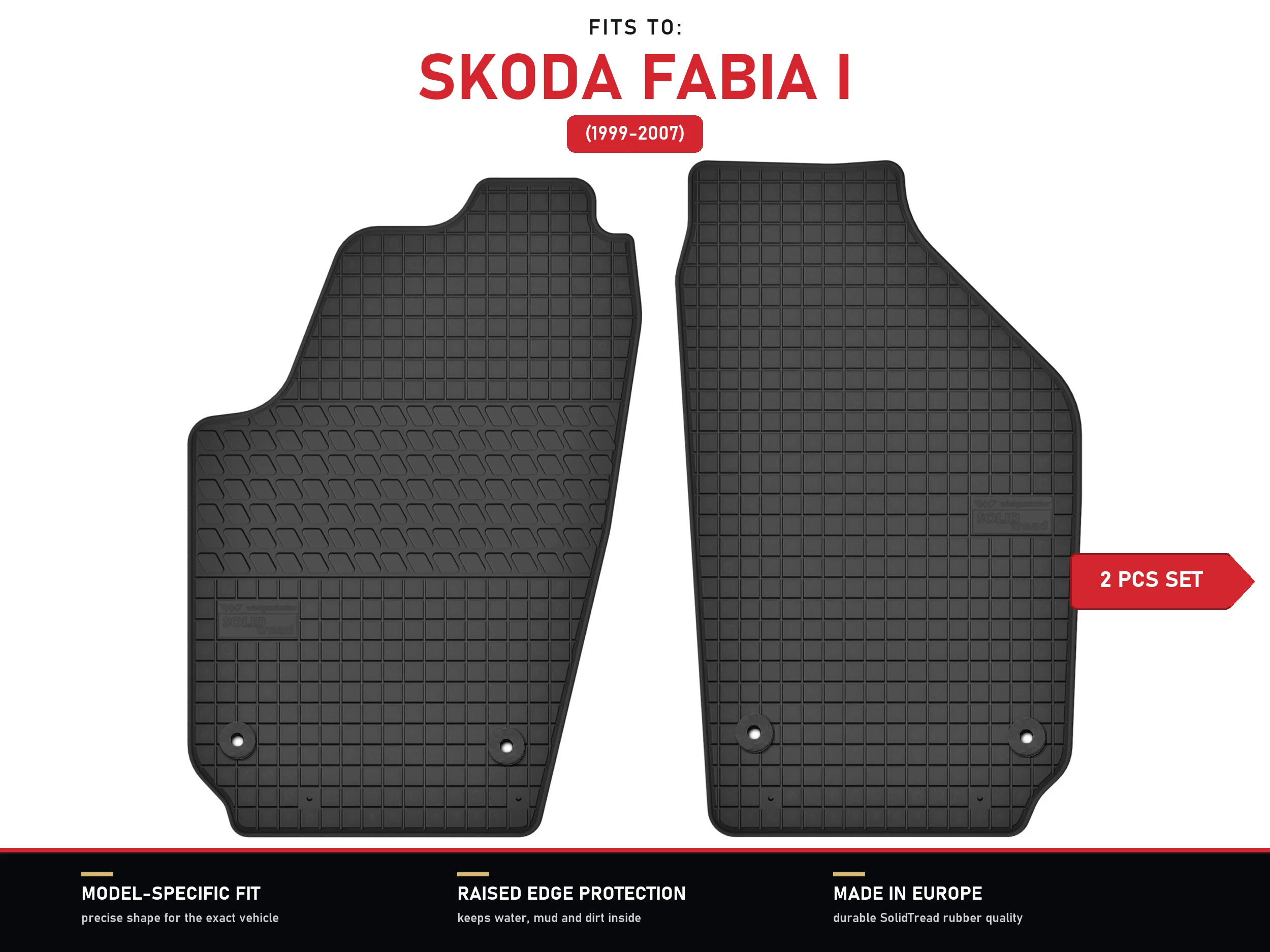 Rubberen vloermatten voor: Skoda Fabia I 1999-2007