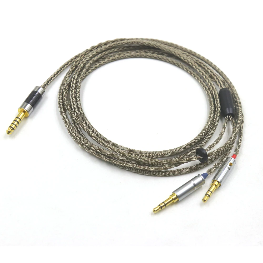 16 النوى OCC كابل ترقية مطلي بالفضة لـ Dual 3.5mm Hifiman Sundara Ananda HE1000se HE6se HE400 Denon AH-5200 7200