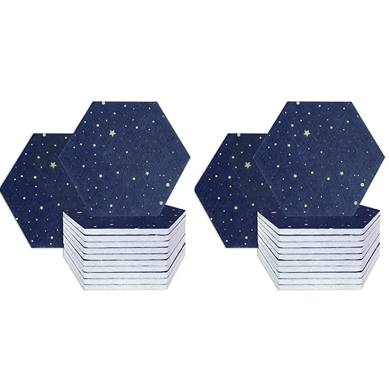 

24 Pack Starry Sky Hexagon Acoustic Panels,Sound Proofing Padding,Sound Absorbing Panel For Studio Acoustic Treatment