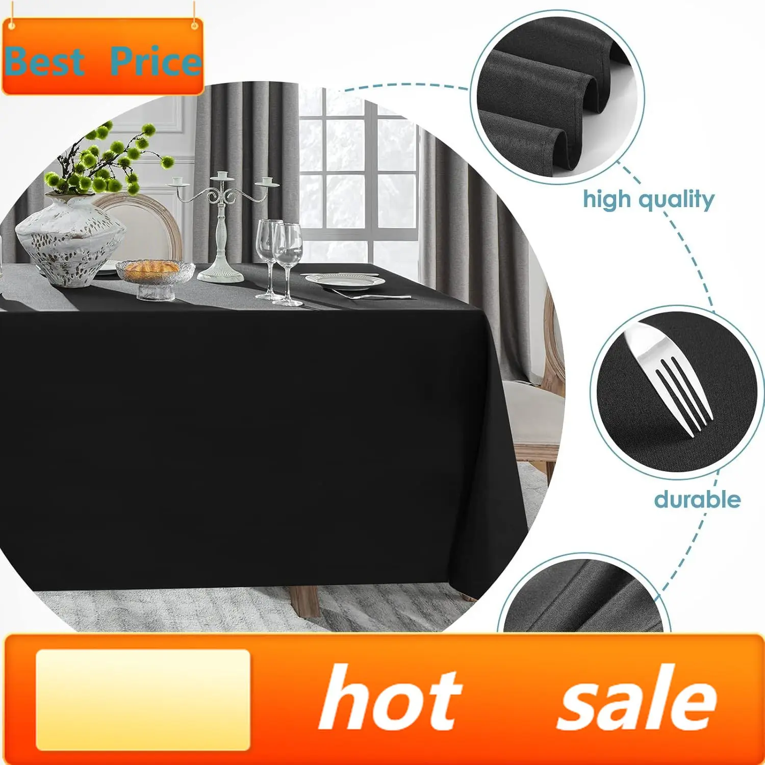 

hot-sellingTable Cloth 10 Pack 90 * 156inch Rectangle Tablecloth Polyester, Stain Wrinkle Resistant Polyester Dining Table Cover