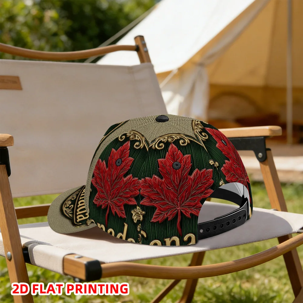 Customization 1pc Canada-Themed Red Maple Leaf Baseball Cap Suitable For Running, Outdoor Sports & Urban Streetwear - Adjustable