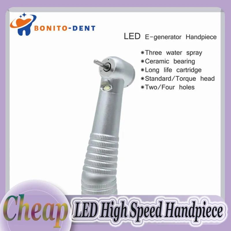 Cheap 2 / 4 Hole High Speed LED E-generator Handpiece With 3 Water Spray