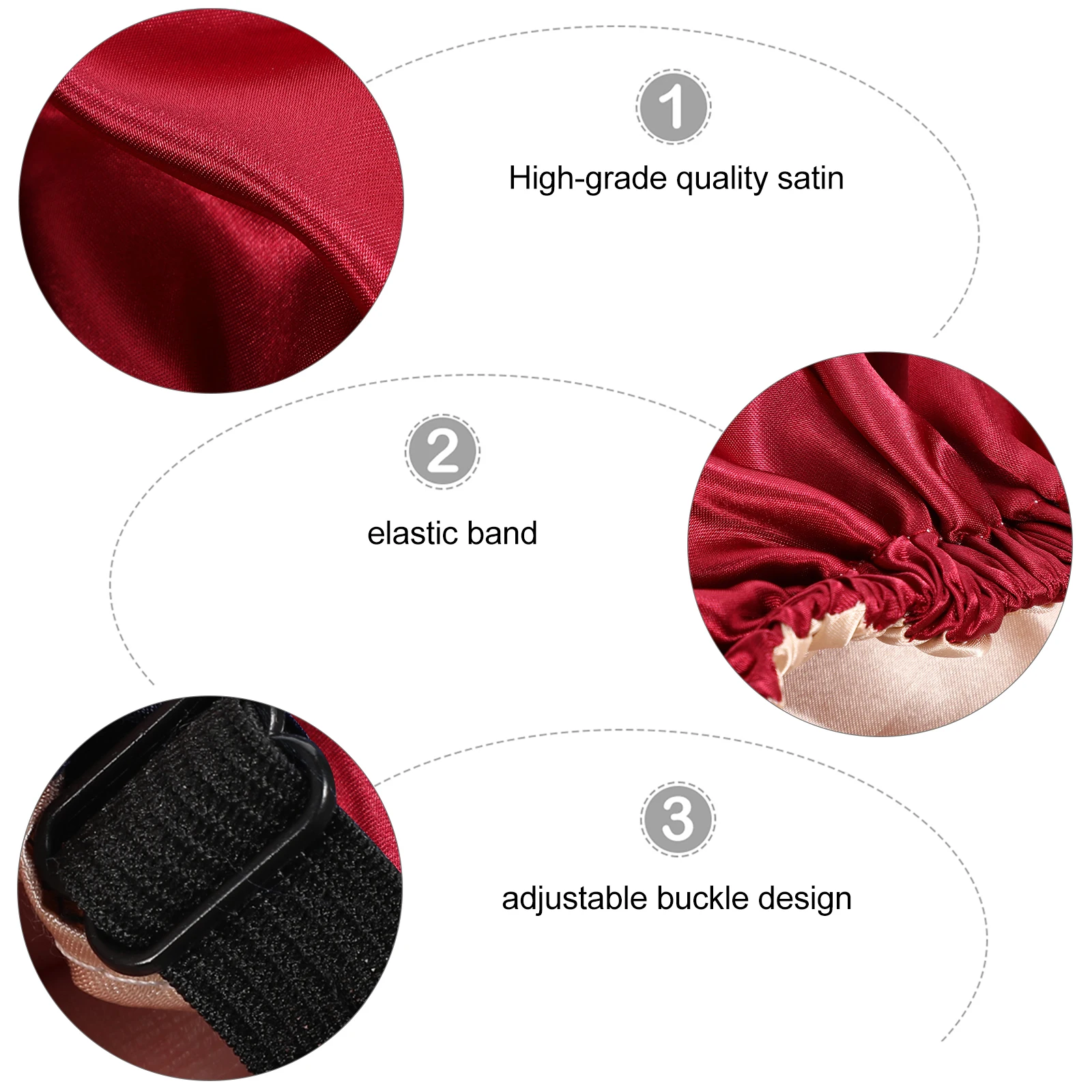 

Satin Sleeping Hat Women Hair Bonnet Lightweight Breathable Elastic Adjustable Caps Protect Hair Reduce Loss Maintain