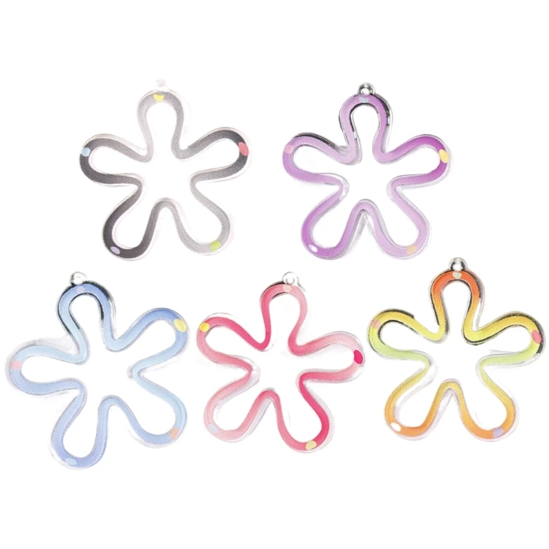 Acrylic Hollow Flower Charm Flower Pendant Flower Jewelry Making Accessories