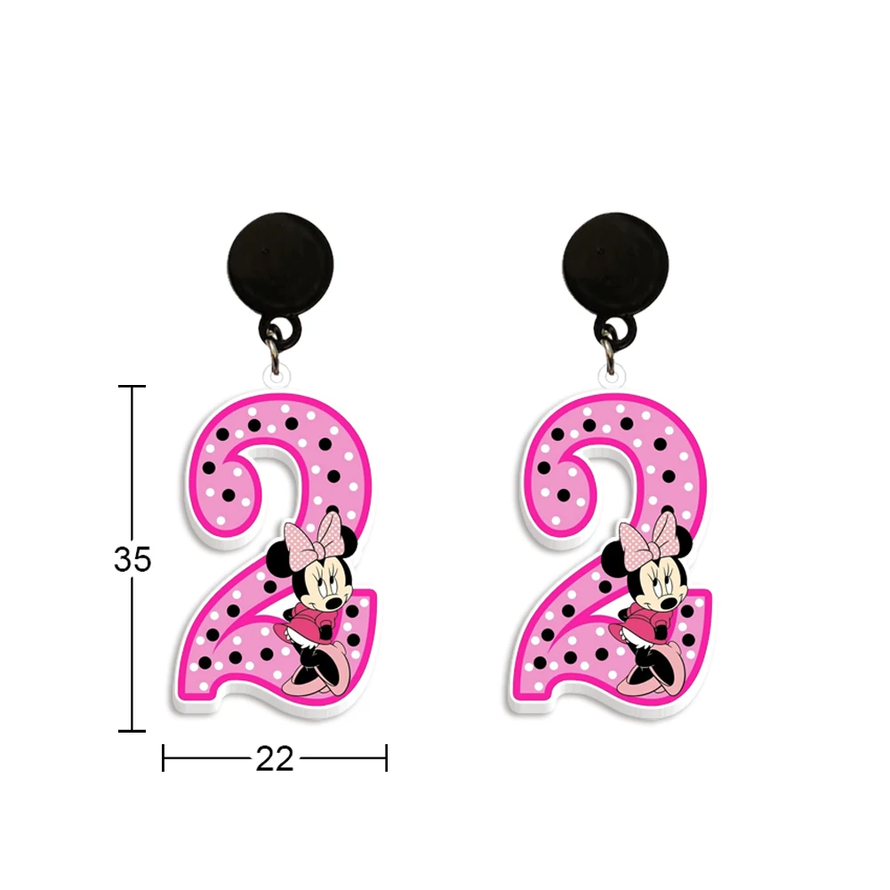 

W Disney Minnie Pink Theme Stud Earring Cute Design Earrings Women Girl Kids Birthday Xmas Party Gift Jewelry Accessorie