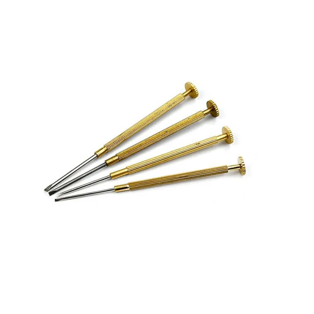 Watch Screwdrivers Long Lasting Durability And Versatility 4 Golden Slot Screwdrivers For Watch And Phone Repair