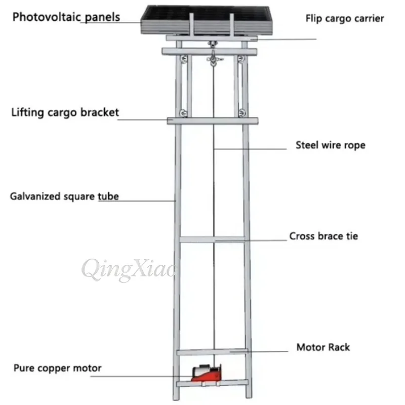 Steel Vertical Solar Panel Lifting Ladder Equipped With Top Flip Function For Solar Project Installation Maintenance Climbing