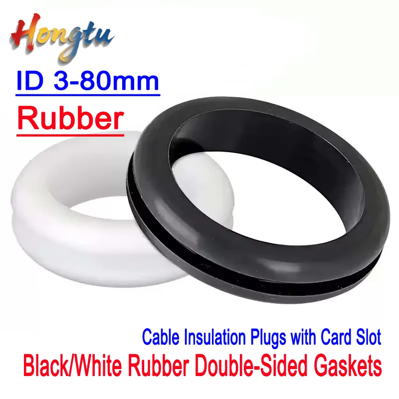 

Black/White Rubber Double-Sided Gaskets (ID 3-80mm) - Coil Seals, Cable Insulation Plugs with Card Slot