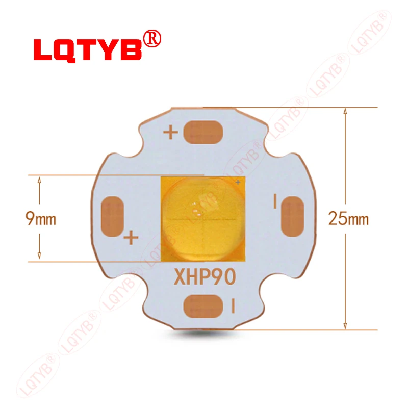 Imagem -03 - Bola de Lâmpada Led Branca de Alto Brilho Lanterna de Alta Potência Soldagem Retida Substrato de Cobre 36w Xhp90 20 mm 25 mm