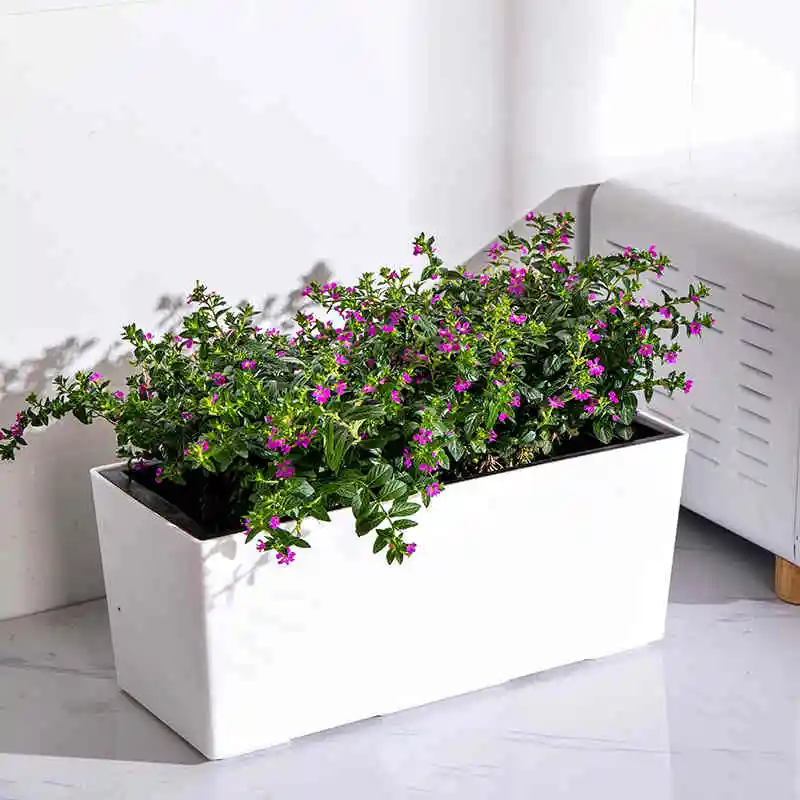 Plant Flower Pot with Water Level Indicator Garden Balcony Bonsai Planting Pot Flower Decorations Rectangular Desktop Planter