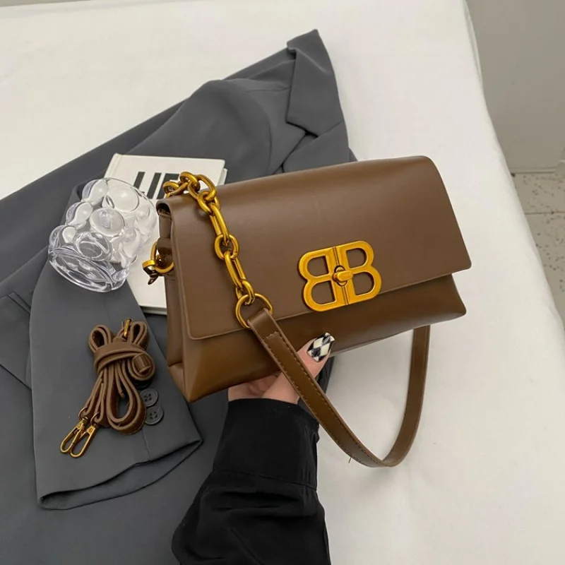 

Элегантная кожаная женская сумка, роскошная брендовая женская сумка через плечо - сумка через плечо, классическая шикарная сумка-мессенджер