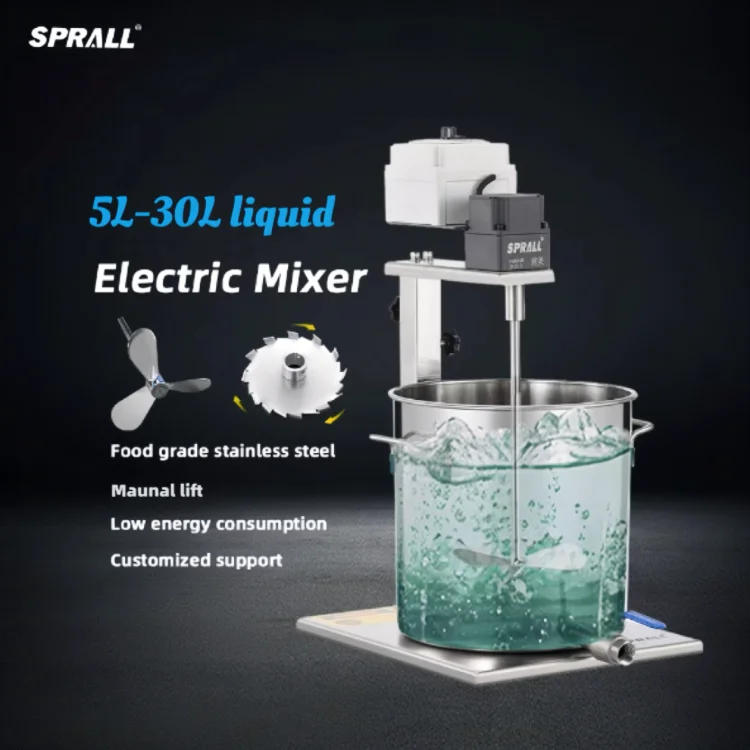 SPRALL Industrial Overhead Chemical Paint Ink Glue Powder Liquid Detergent Making Electric Motor Agitator Stirrer Mixer Machine