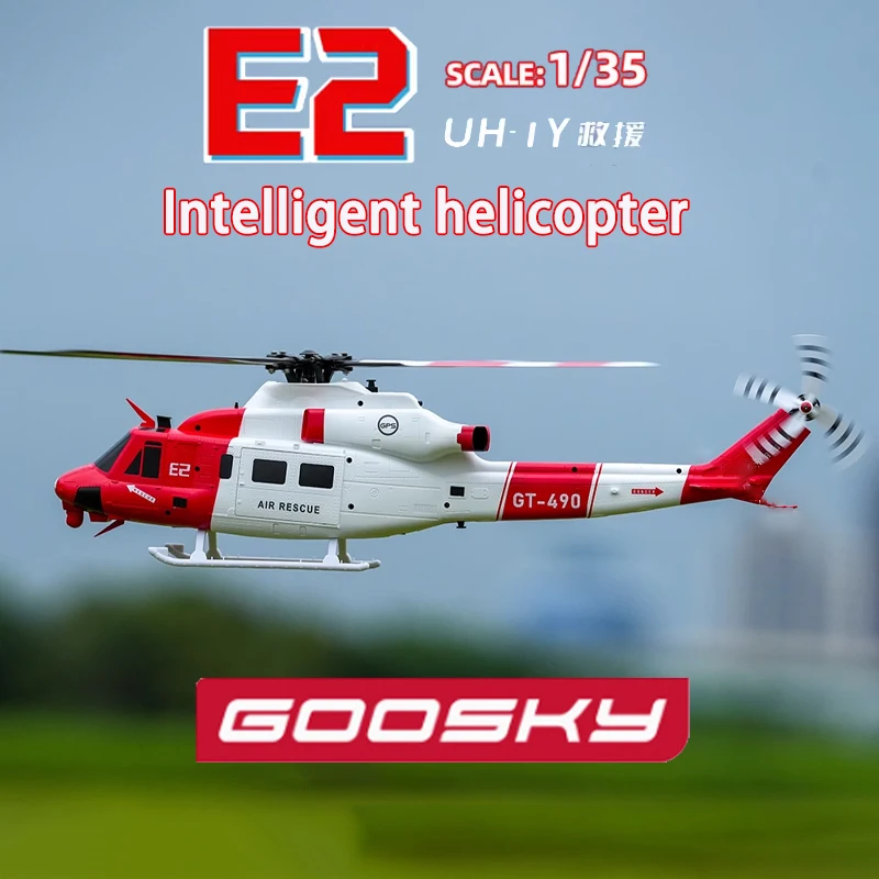 

Новинка 2025, Goosky E2, 1:35, вертолет с дистанционным управлением, GPS, интеллектуальный дрон, сборка настоящего вертолета UH-1y