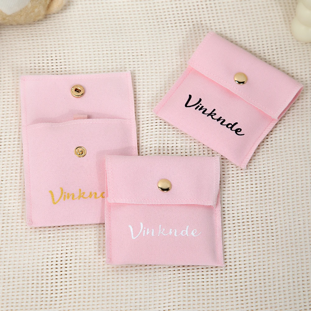 

Custom Logo 100Pcs 25x20cm Thick Cotton Dust Bag Snap Jewellery Canvas Bags Earrings Necklaces Pendants Perfume Storage Pouches
