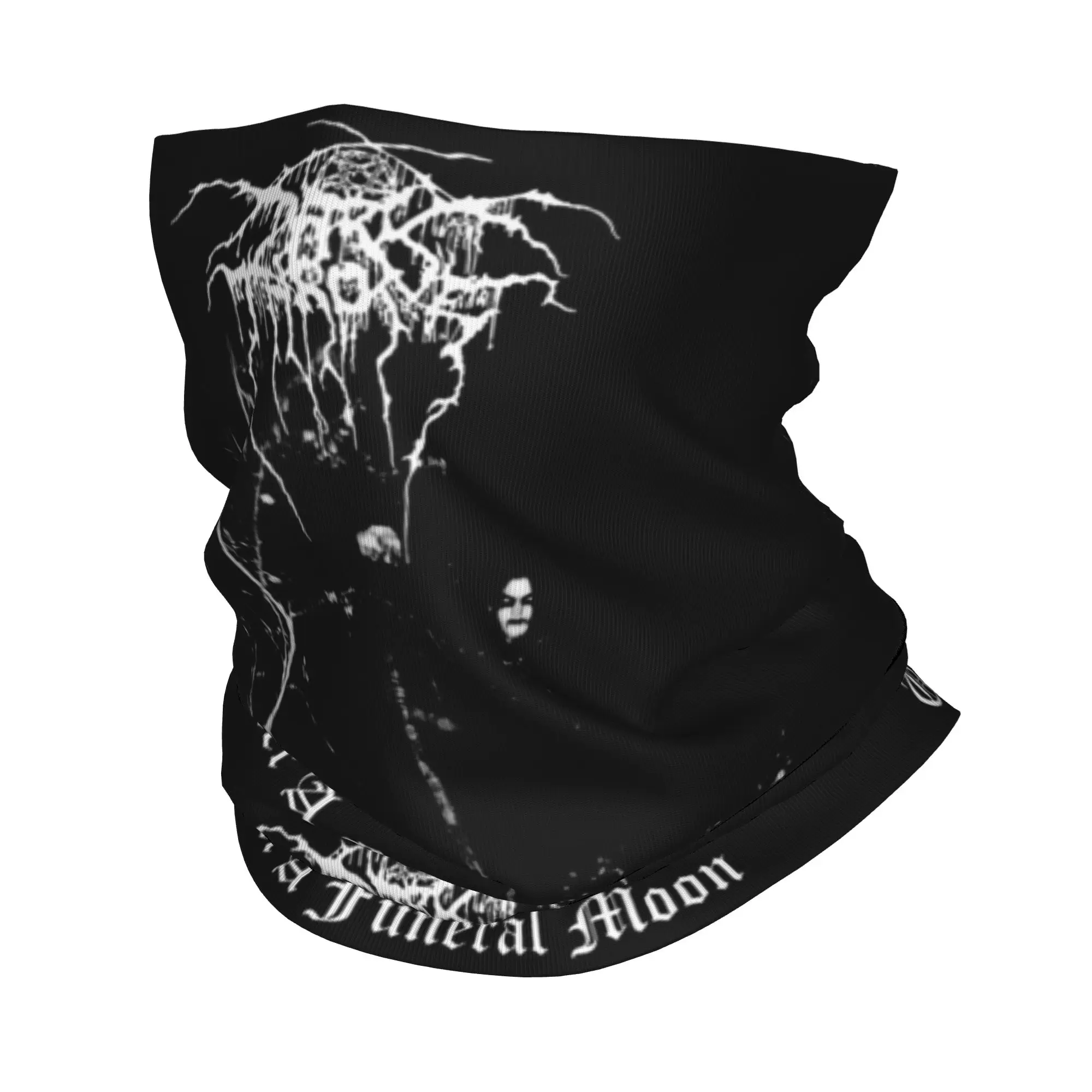 Darkthrone Under A Funeral Moon Bandana Neck Warmer Women Winter Ski Hiking Scarf Gaiter Norwegian Black Metal Band   Face Cover