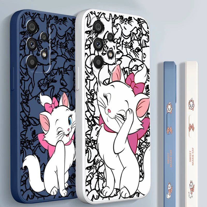 Katze Mary Cartoon Tier rosa Flüssigkeit linkes Seil für Samsung A54 A53 A52 A33 A32 A51 A71 A21s A13 A73 A72 A23 A12 5G 4G Abdeckung