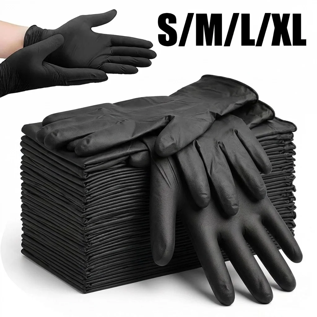 Black Nitrile Gloves Powder Free Latex Free for Tattoo Cleaning Hairdressing Salon Kitchen Gloves Disposable Tattoo Supplies