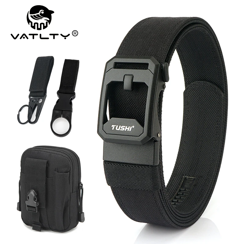 VATLTY New Men's Military Combat Belt Metal Automatic Buckle IPSC Tactical Outdoor Belt Sturdy Nylon Casual Belt Male Girdle