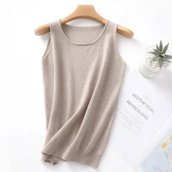 Spring and summer wool knitted round-neck small vest sleeveless sexy vest summer wear short underwear women's wear